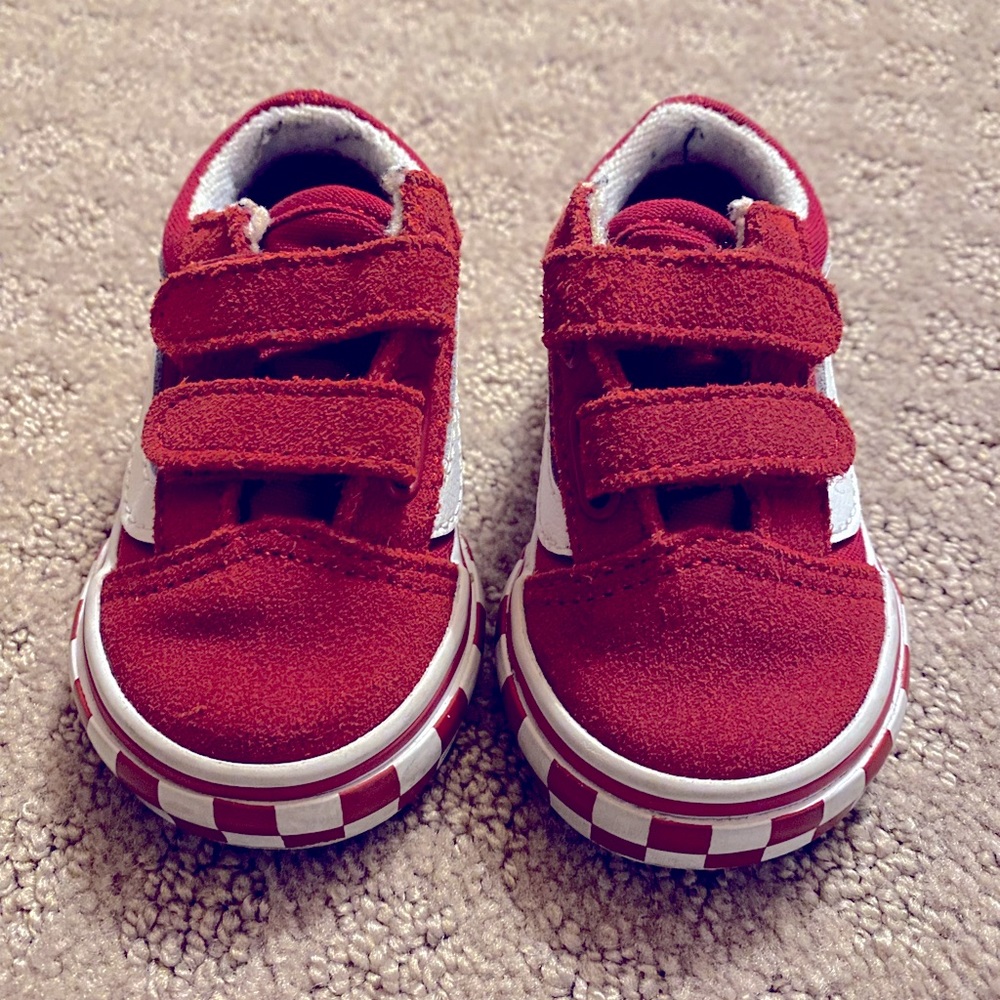 Red checkered Vans